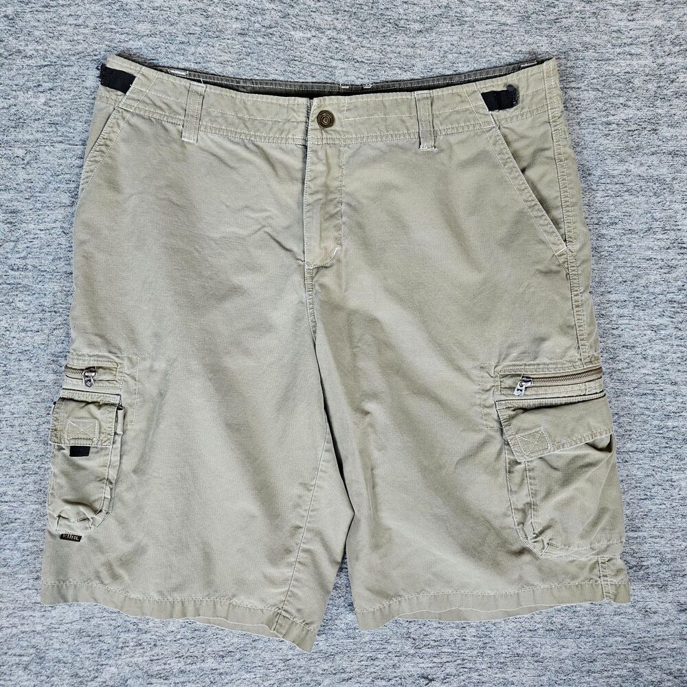 KUHL Hiking Cargo Shorts Men's XL Kuhldry Tan Beige Belted Adjustable Outdoor